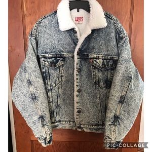 Vintage LEVI’S Sherpa Denim Trucker Jacket L